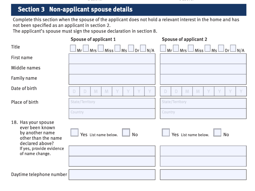 Section 3 Application Form