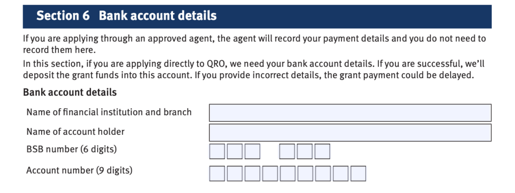 Section 6 Application Form